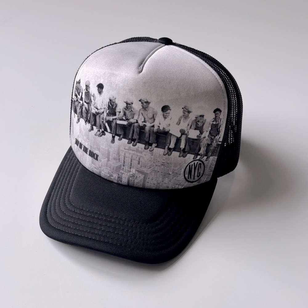 NYC Top Of The Rock Black and Gray Trucker Hat